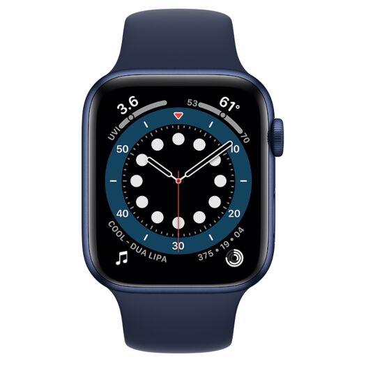 Apple Watch Series 6 44mm Blue Aluminum Case with Deep Navy Sport Band (M00J3) 000016003