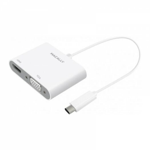 Adapter Macally Type-C to VGA with HDMI 4K White  000009006