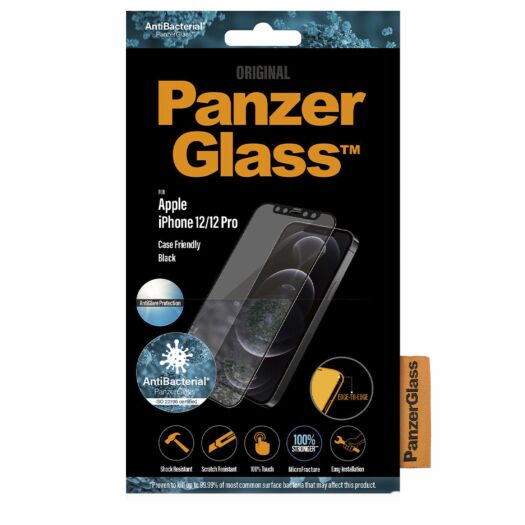 Protective glass PanzerGlass Apple iPhone 12/12 Pro Case Friendly Anti-Glare AB Black (2720) PanzerGlass Apple iPhone 12/12 Pro Case 2720