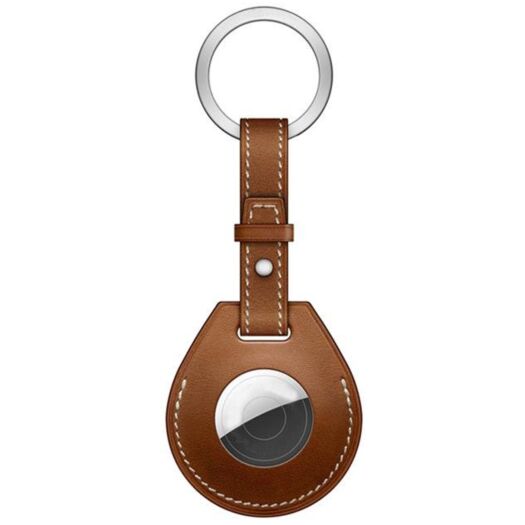 WIWU Calfskin Key Ring for AirTag - Brown 000018321