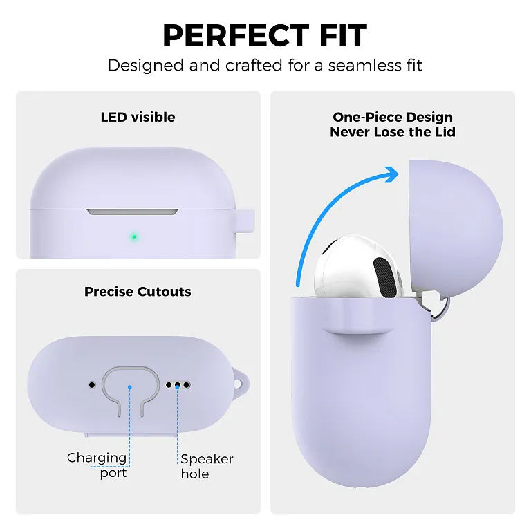 Чохол AhaStyle Colorful Silicone Case для Airpods 4 Lavender