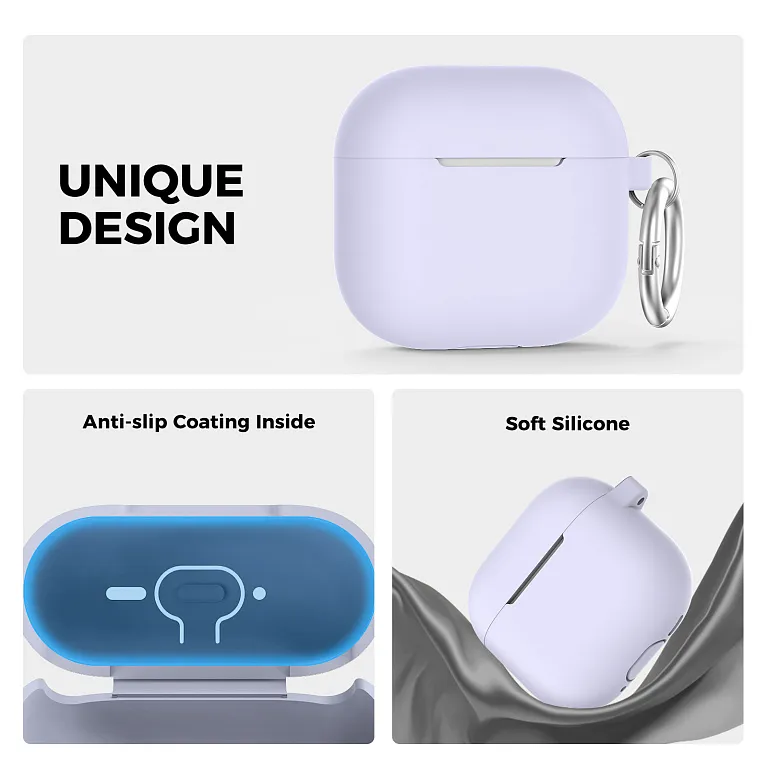 Чохол AhaStyle Colorful Silicone Case для Airpods 4 Lavender