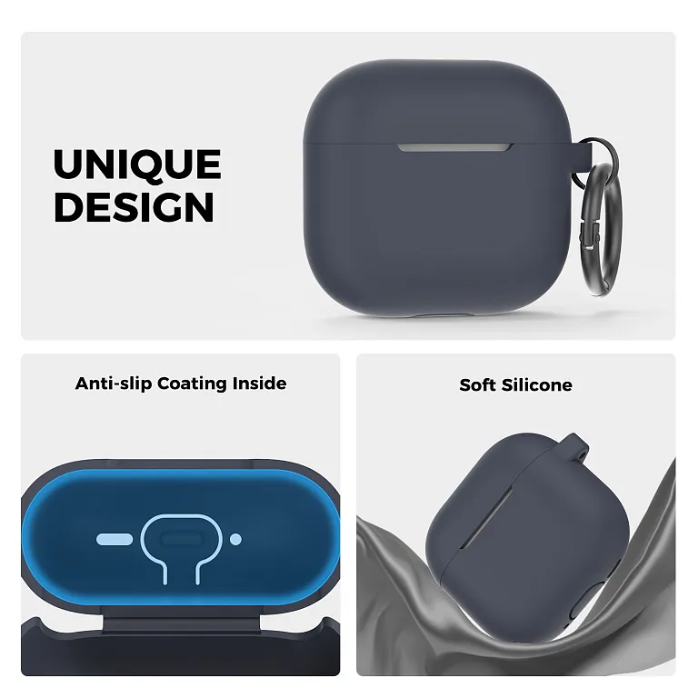 Чохол AhaStyle Colorful Silicone Case для Airpods 4 Midnight Blue