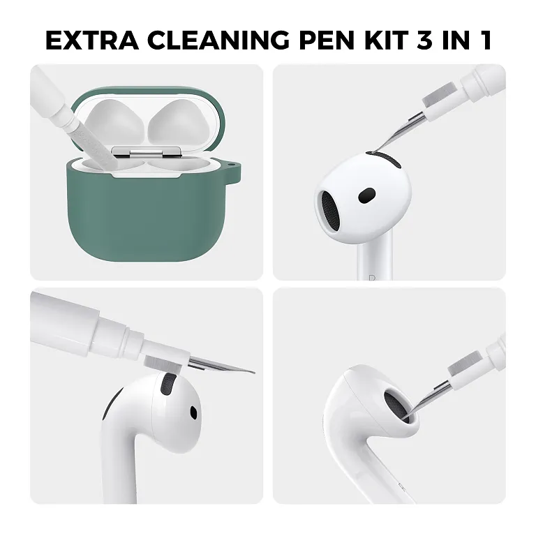 Чохол AhaStyle Colorful Silicone Case для Airpods 4 Midnight Green