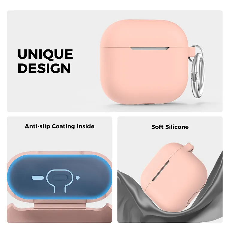 Чохол AhaStyle Colorful Silicone Case для Airpods 4 Pink