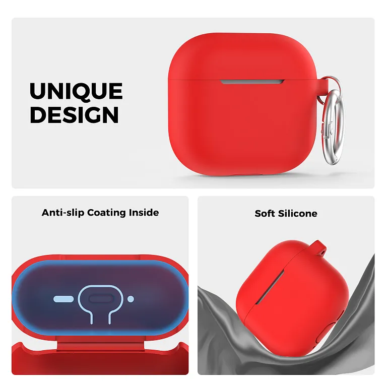 Чохол AhaStyle Colorful Silicone Case для Airpods 4 Red