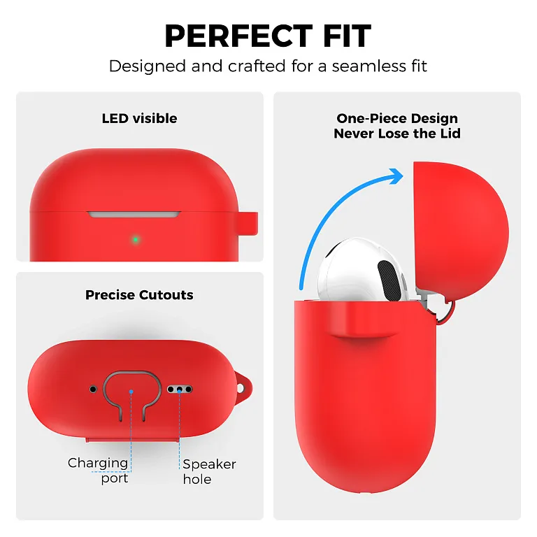 Чохол AhaStyle Colorful Silicone Case для Airpods 4 Red