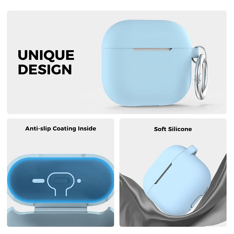 Чохол AhaStyle Colorful Silicone Case для Airpods 4 Sky Blue