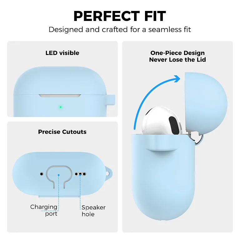 Чохол AhaStyle Colorful Silicone Case для Airpods 4 Sky Blue