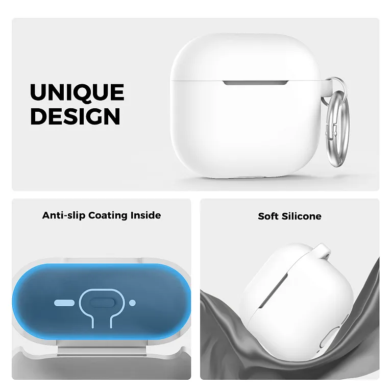 Чохол AhaStyle Colorful Silicone Case для Airpods 4 White