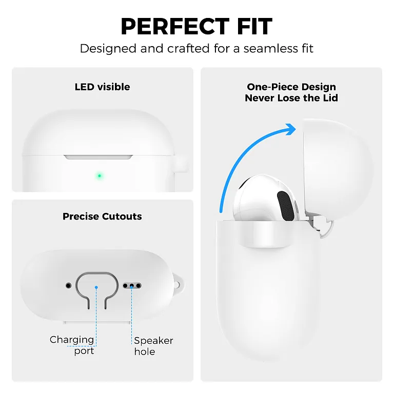 Чохол AhaStyle Colorful Silicone Case для Airpods 4 White