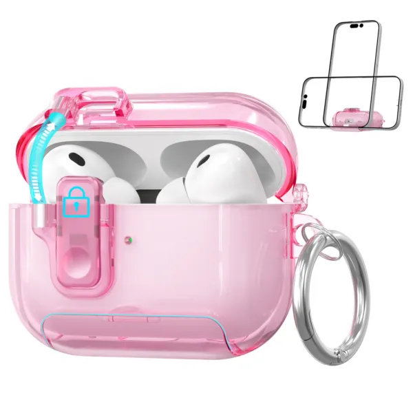 Чохол AhaStyle Easy Switch Button TPU Case для Airpods Pro 3 Transparent Pink