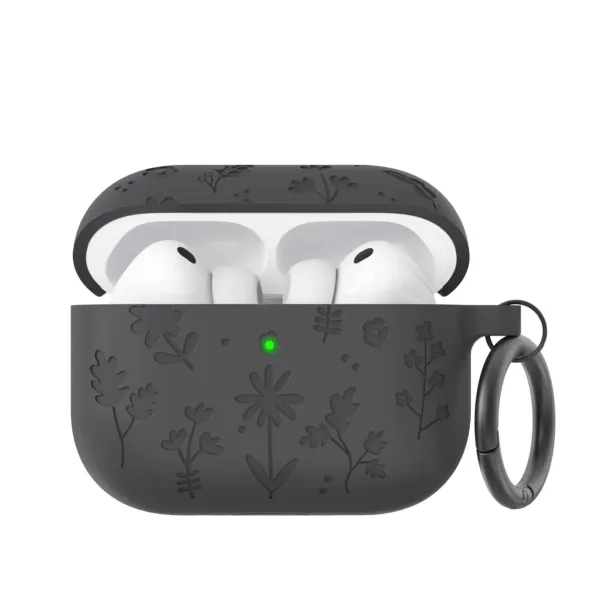 Чохол AhaStyle Flower Silicone Case для Airpods Pro 3 Dark Grey