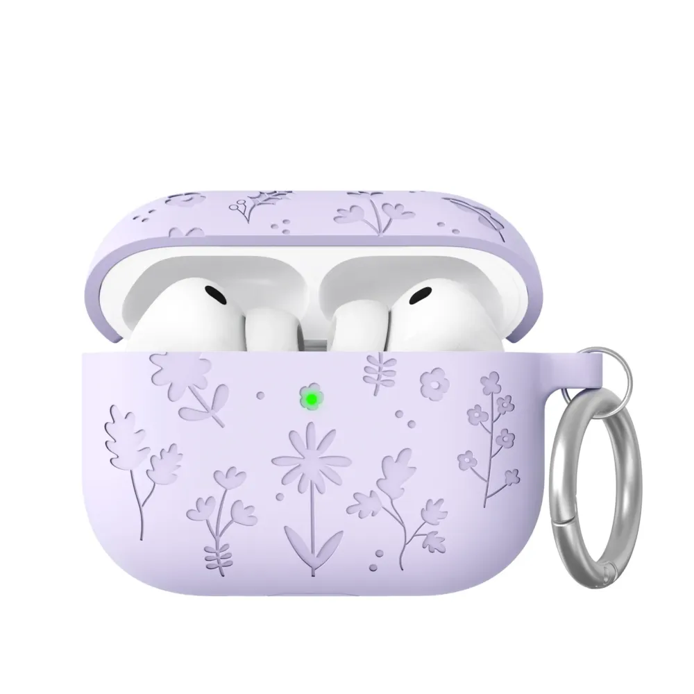 Чохол AhaStyle Flower Silicone Case для Airpods Pro 3 Lavender Fioletovyy