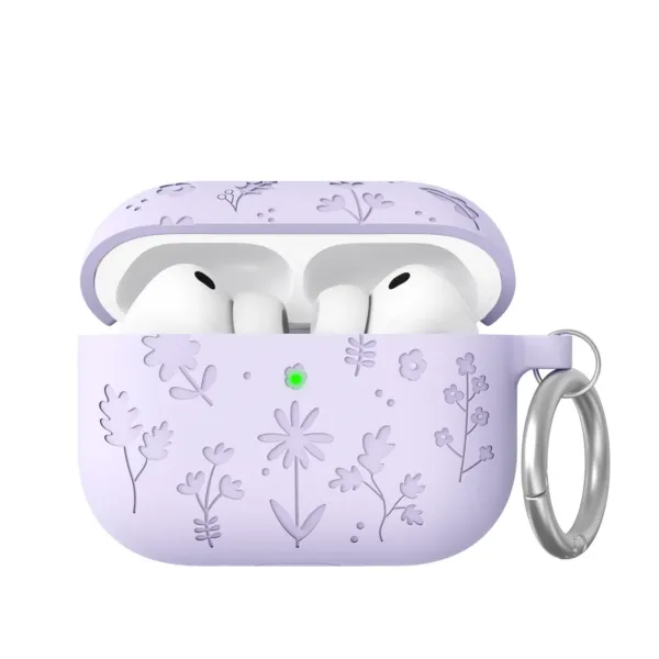 Чохол AhaStyle Flower Silicone Case для Airpods Pro 3 Lavender