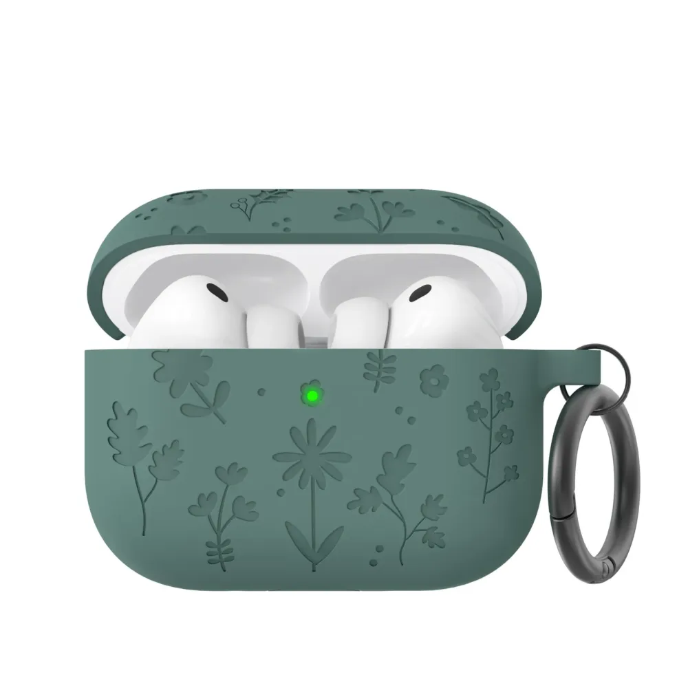 Чохол AhaStyle Flower Silicone Case для Airpods Pro 3 Pine Green Zelenyy