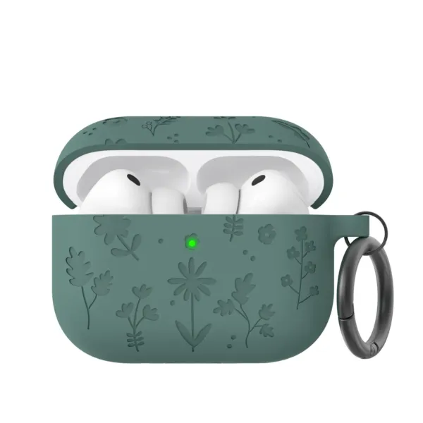 Чохол AhaStyle Flower Silicone Case для Airpods Pro 3 Pine Green