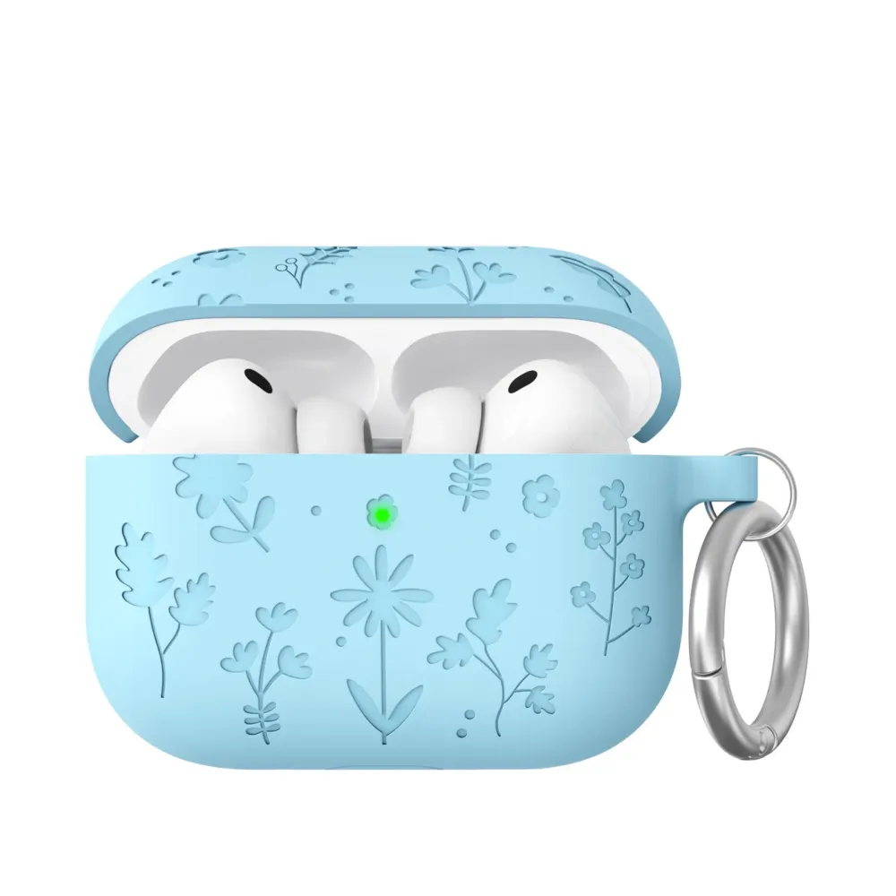Чохол AhaStyle Flower Silicone Case для Airpods Pro 3 Sky Blue Blakytnyy