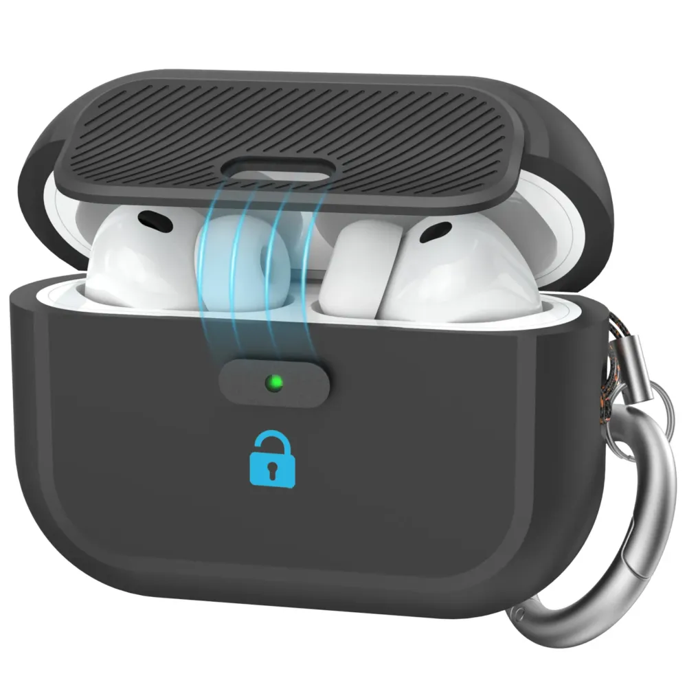 Чохол AhaStyle SnapLock Case для Airpods Pro 3 Black Siryy