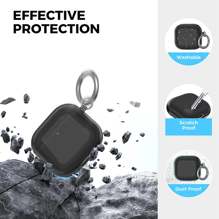 Чохол AhaStyle Transparent TPU Case для Airpods 4 Black