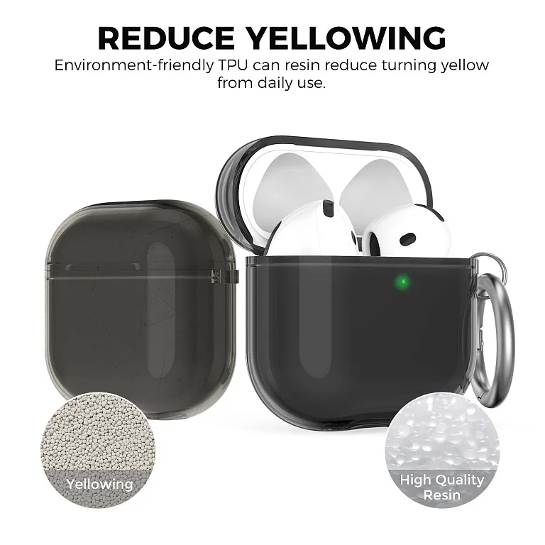Чохол AhaStyle Transparent TPU Case для Airpods 4 Black