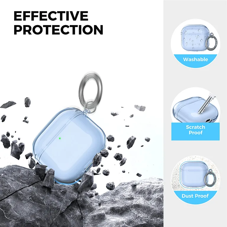 Чохол AhaStyle Transparent TPU Case для Airpods 4 Blue