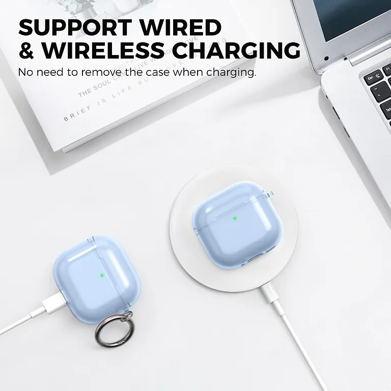 Чохол AhaStyle Transparent TPU Case для Airpods 4 Blue