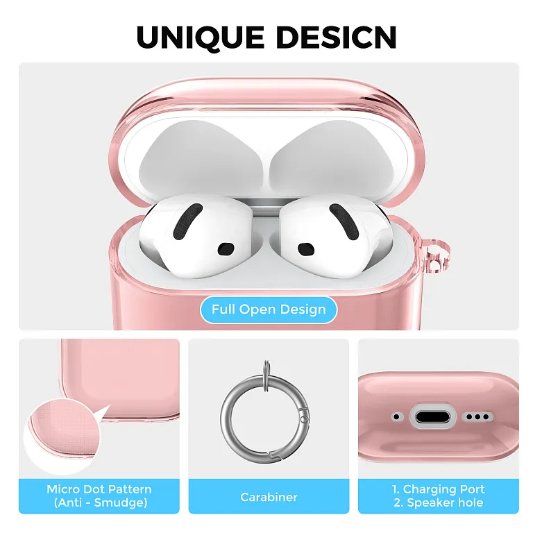 Чохол AhaStyle Transparent TPU Case для Airpods 4 Pink