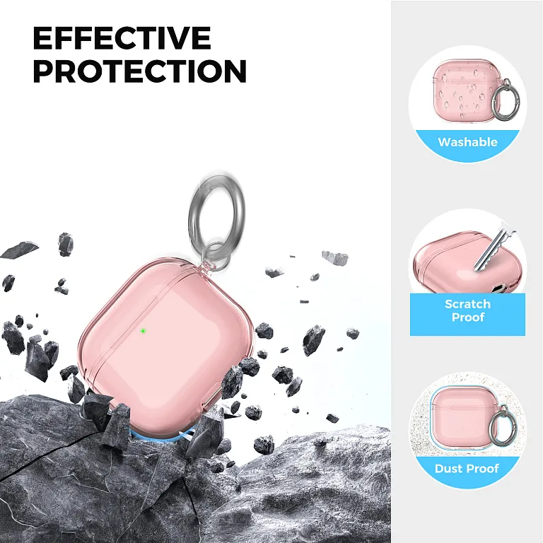 Чохол AhaStyle Transparent TPU Case для Airpods 4 Pink