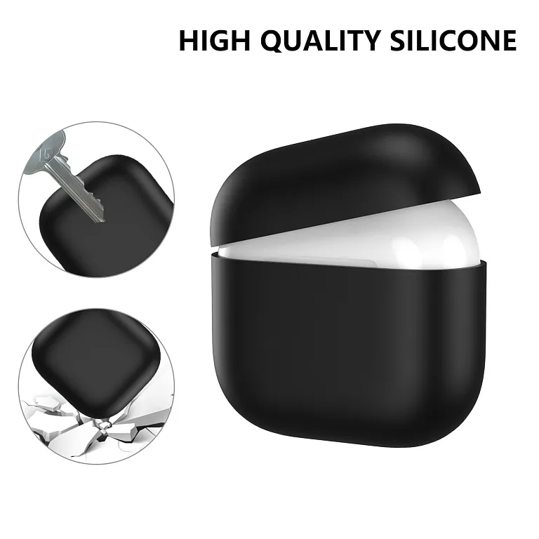 Чохол AhaStyle Ultra-Thin Colorful Silicone Case для Airpods 4 Black