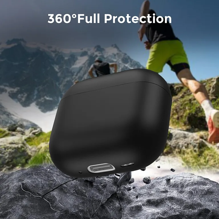 Чохол AhaStyle Ultra-Thin Colorful Silicone Case для Airpods 4 Black