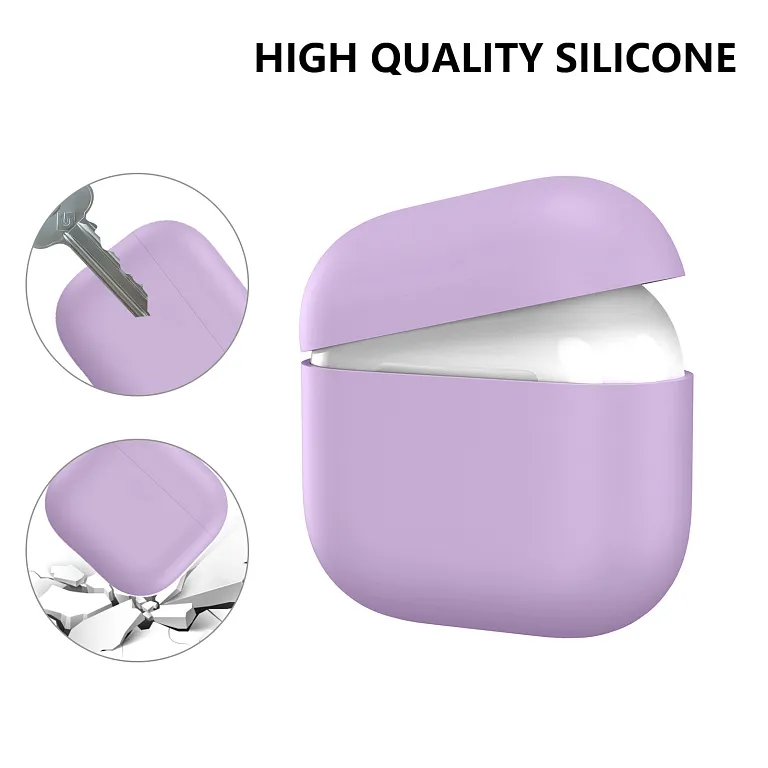 Чохол AhaStyle Ultra-Thin Colorful Silicone Case для Airpods 4 Lavender Purple