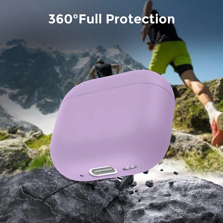 Чохол AhaStyle Ultra-Thin Colorful Silicone Case для Airpods 4 Lavender Purple