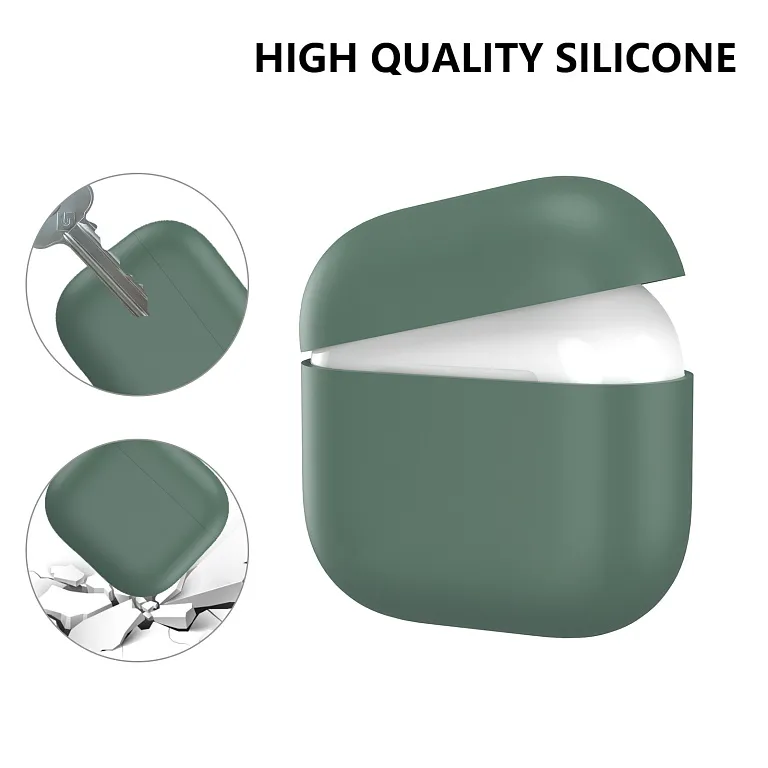Чохол AhaStyle Ultra-Thin Colorful Silicone Case для Airpods 4 Midnight Green