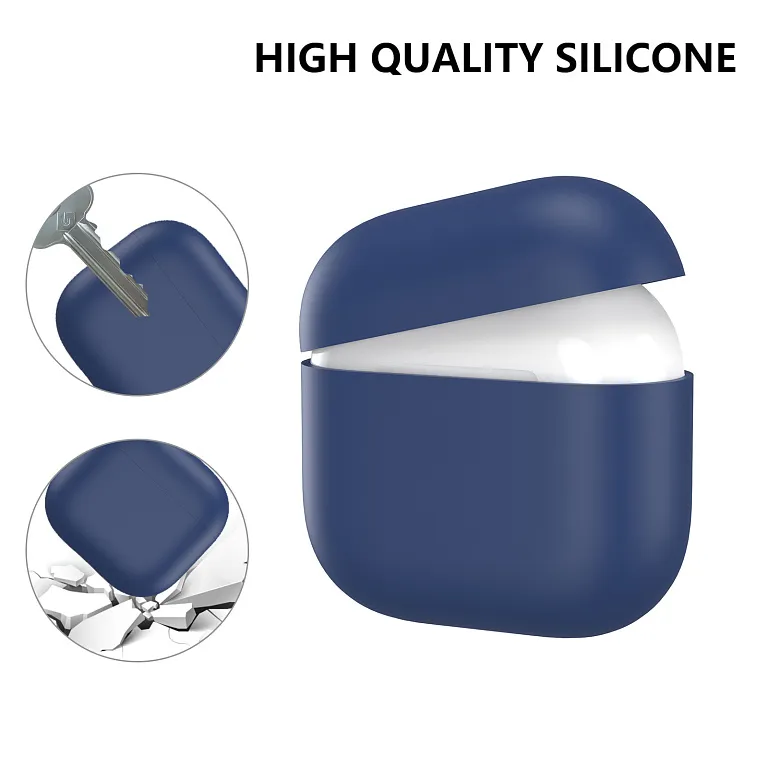 Чохол AhaStyle Ultra-Thin Colorful Silicone Case для Airpods 4 Midnight Blue