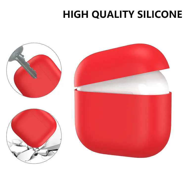 Чохол AhaStyle Ultra-Thin Colorful Silicone Case для Airpods 4 Red