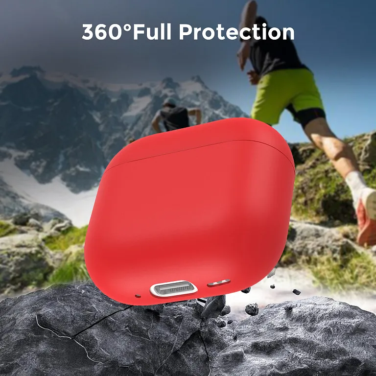 Чохол AhaStyle Ultra-Thin Colorful Silicone Case для Airpods 4 Red
