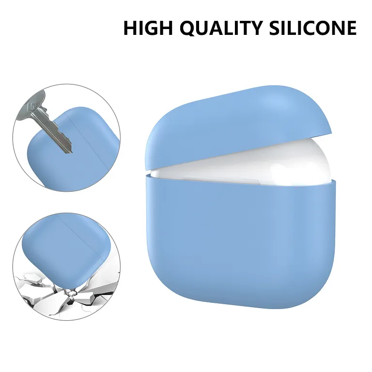 Чохол AhaStyle Ultra-Thin Colorful Silicone Case для Airpods 4 Sky Blue