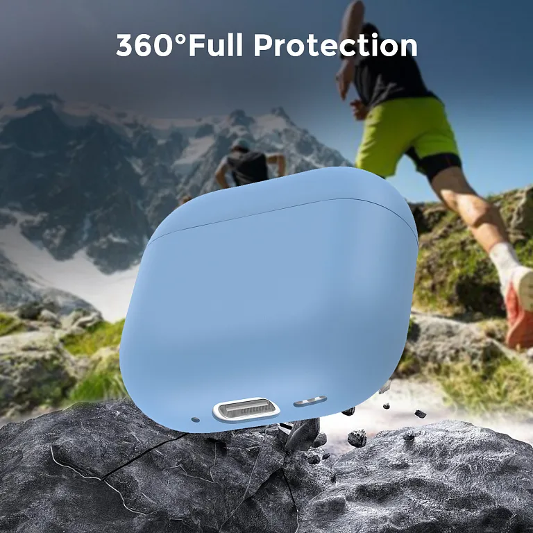 Чохол AhaStyle Ultra-Thin Colorful Silicone Case для Airpods 4 Sky Blue
