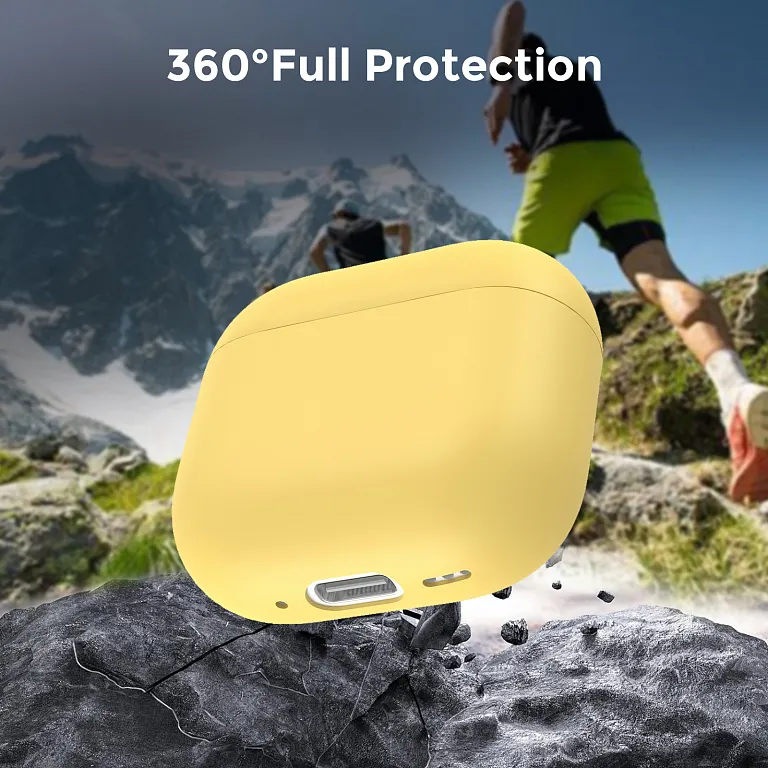 Чохол AhaStyle Ultra-Thin Colorful Silicone Case для Airpods 4 Yellow