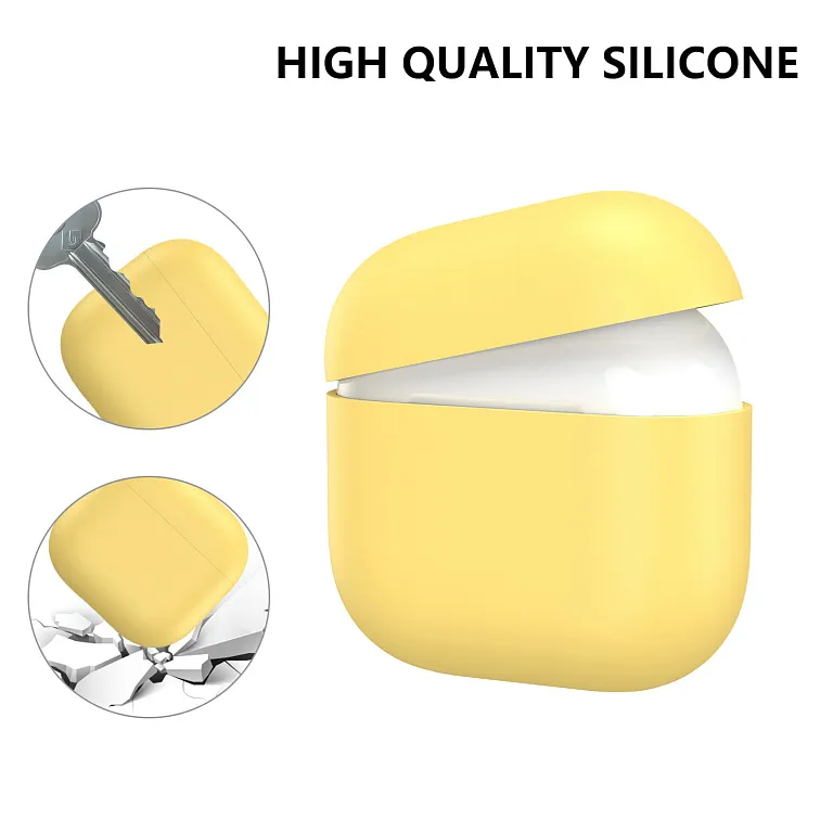 Чохол AhaStyle Ultra-Thin Colorful Silicone Case для Airpods 4 Yellow
