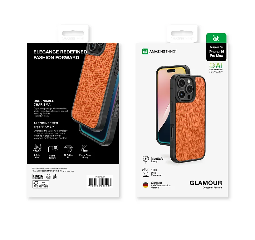 Чохол-накладка AmazingThing Glamour Case для iPhone 16 Pro with MagSafe Tangerine