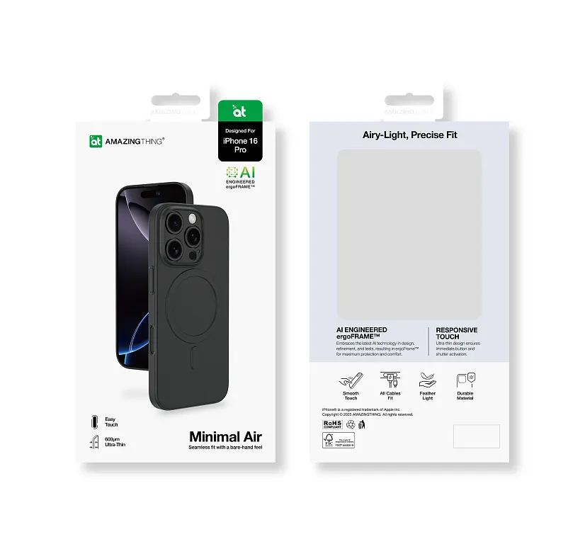 Чохол-накладка AmazingThing Minimal Air Case для 16 Pro with MagSafe Matte Black