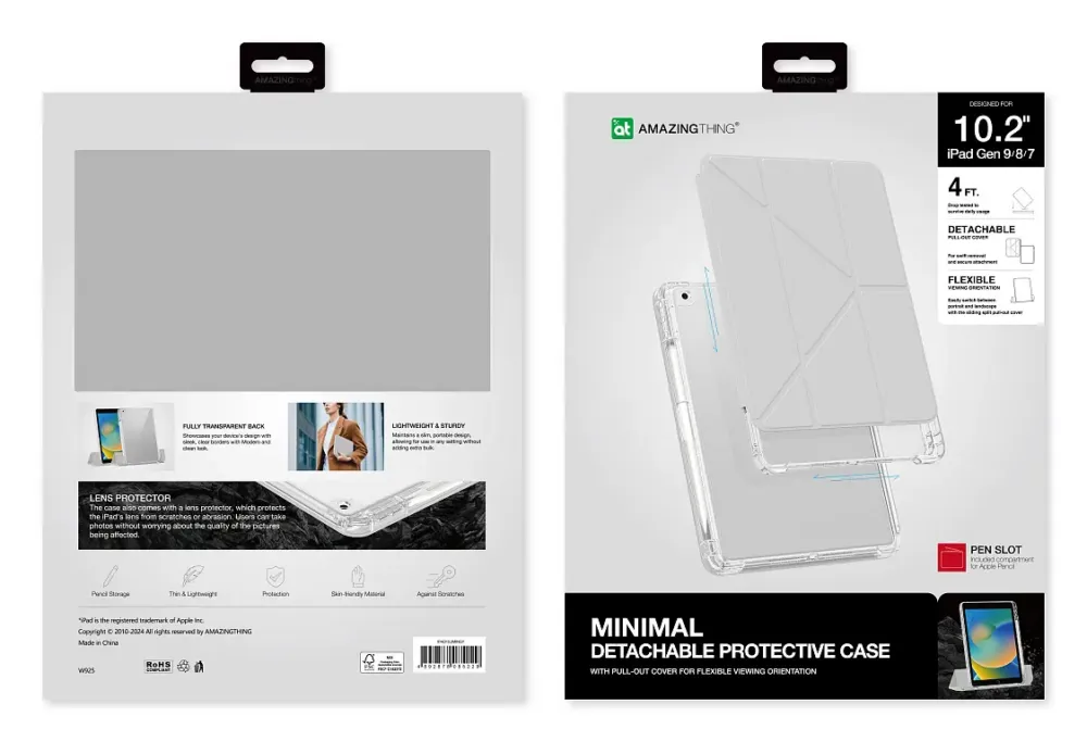 Чохол-книжка AmazingThing Minimal Case для iPad 10.2" Light Grey