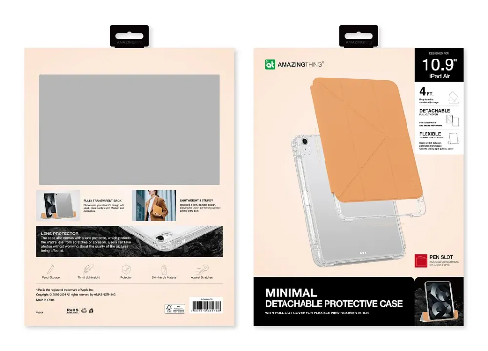 Чохол-книжка AmazingThing Minimal Case для iPad Air 11'' (2024/Air 11'' (2025) Fresh Salmon