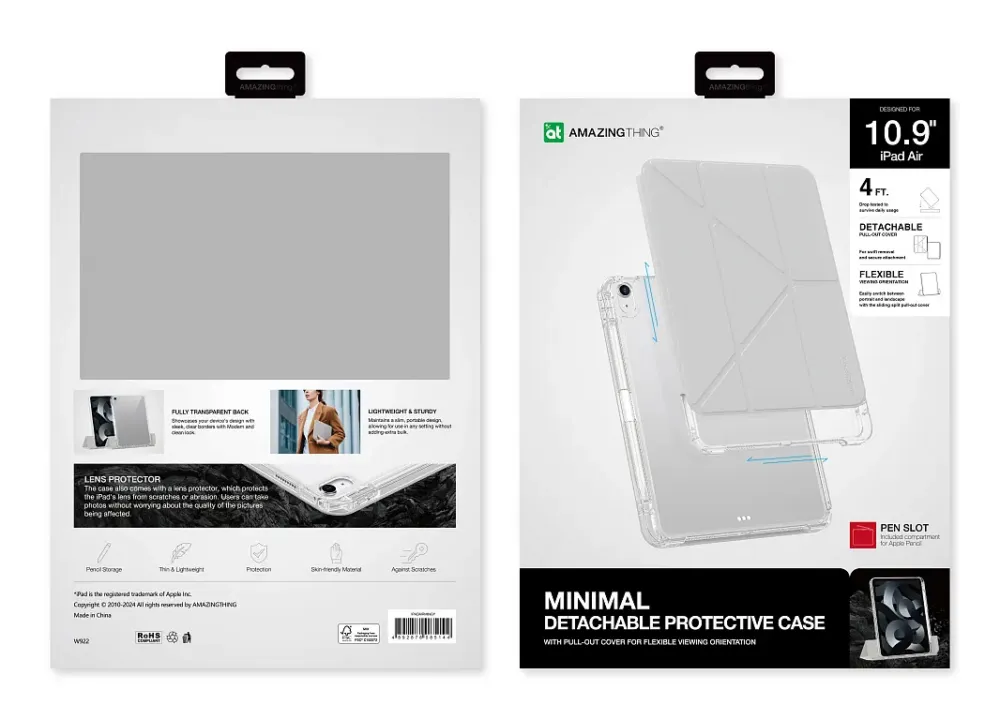 Чохол-книжка AmazingThing Minimal Case для iPad Air 11'' (2024)/Air 11'' (2025) Grey