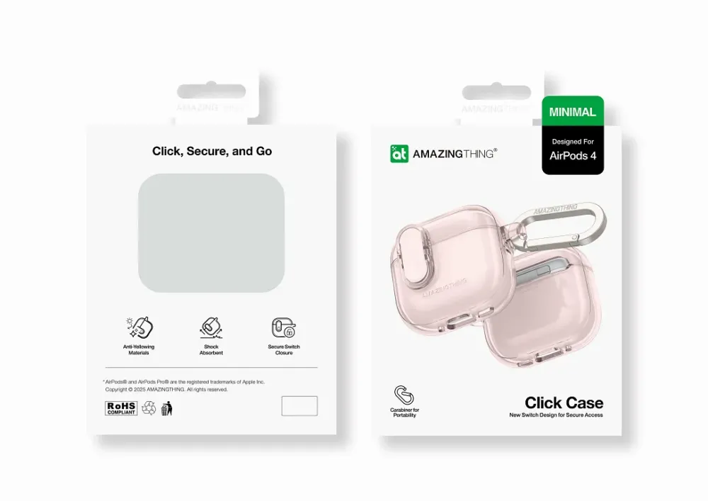 Чохол AmazingThing Minimal Click Case для Airpods 4 Pink
