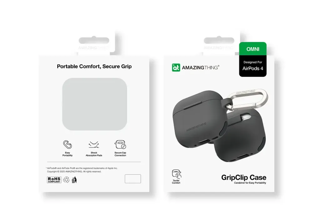 Чохол AmazingThing Omni GripClip Case для Airpods 4 Titan Black
