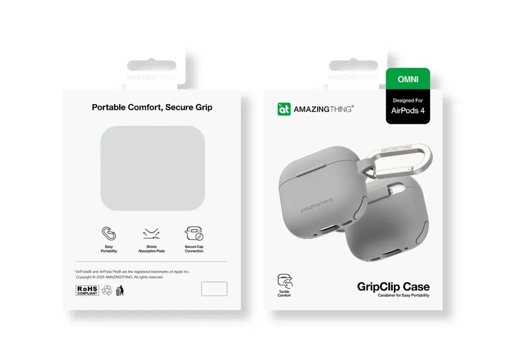Чохол AmazingThing Omni GripClip Case для Airpods 4 Titan Grey
