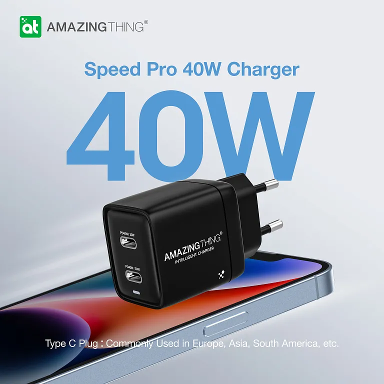 Мережевий зарядний пристрій AmazingThing Speed Pro PD 40W USB-C Charger